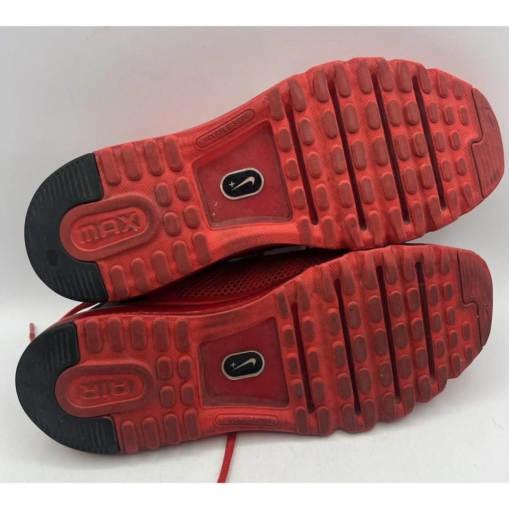 Nike Air Max 2014 Running Shoes Mens US 8.5 Red Mesh Athletic Sneakers